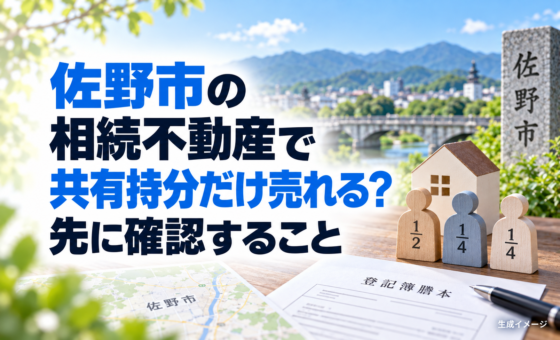 佐野市の相続不動産で共有持分だけ売れる？先に確認すること。説明用の生成イメージで、実在の物件や相談事例を示すものではありません。