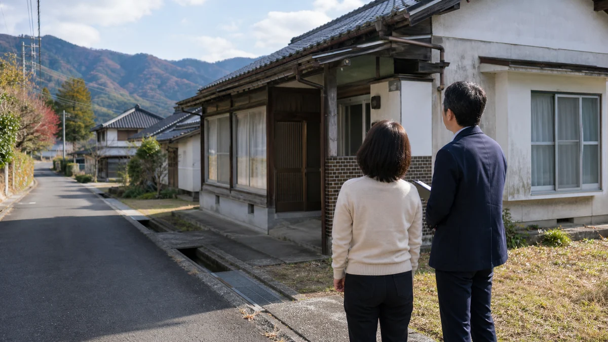 田園集落の相続住宅を現地査定するイメージ