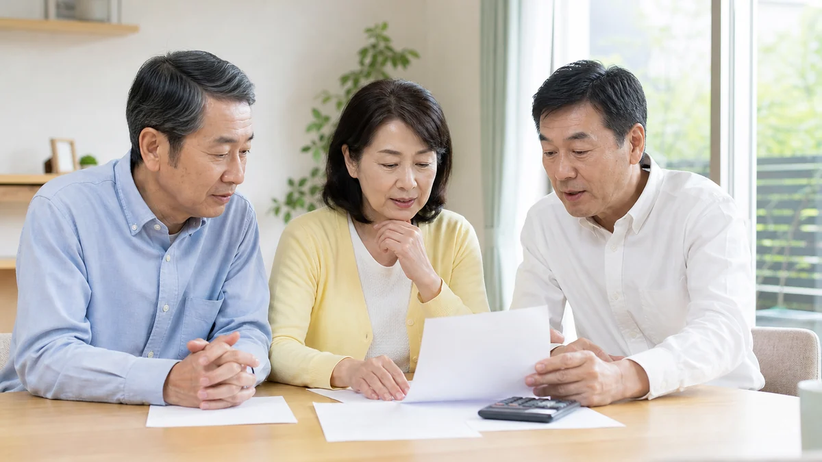 相続人が固定資産税の負担を話し合うイメージ