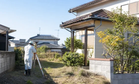 古河市の相続土地で境界を確認するイメージ
