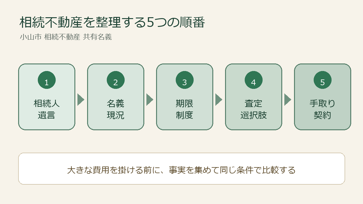 小山市 相続不動産 共有名義で確認する手順