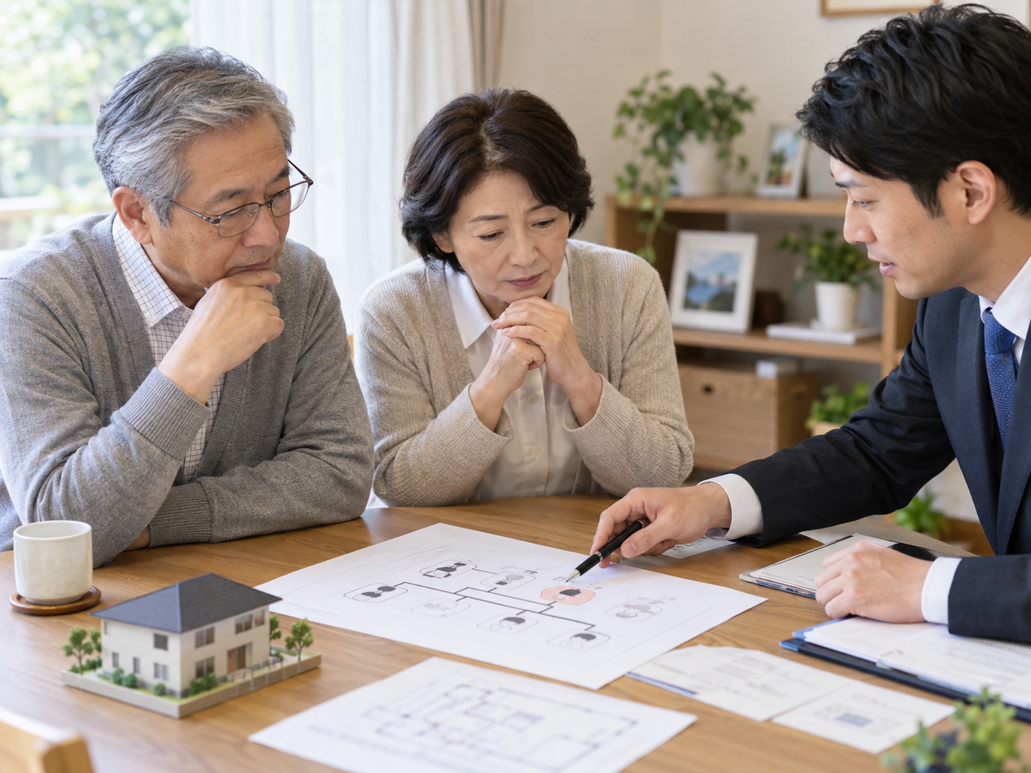 認知症の相続人と成年後見人の利益相反を確認するイメージ