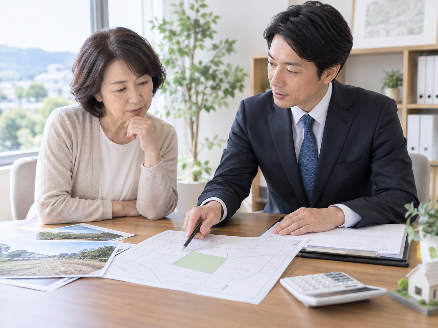 相続土地国庫帰属制度について相続した土地の資料を確認するイメージ