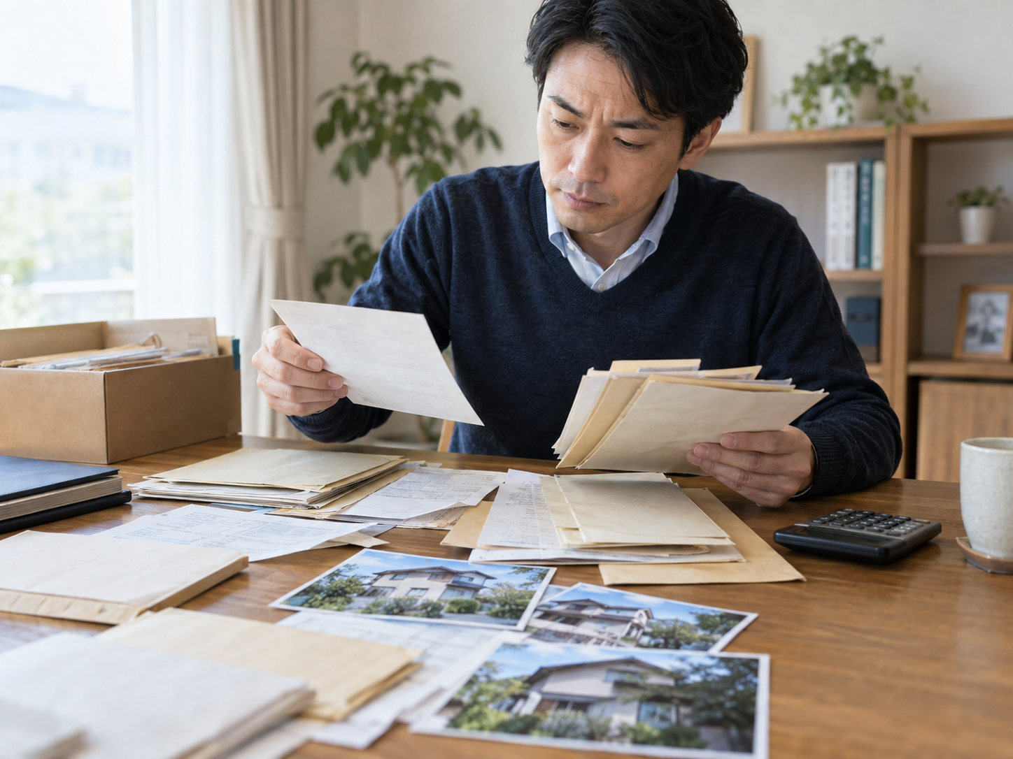 相続不動産の取得費を売買契約書や古い資料から確認するイメージ