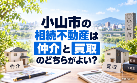 小山市の相続不動産は仲介と買取のどちらがよい？。説明用の生成イメージで、実在の物件や相談事例を示すものではありません。