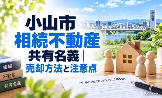 小山市 相続不動産 共有名義｜売却方法と注意点。説明用の生成イメージで、実在の物件や相談事例を示すものではありません。